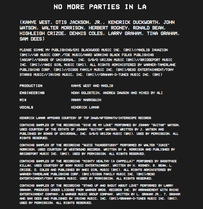 16 Kanye West The Life Of Pablo No More Parties In LA