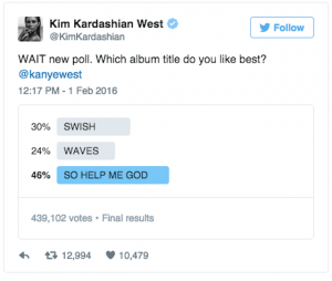 2016 020116 Kim Kardashian Swish v Waves v So Help Me God