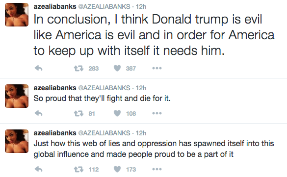 Azealia Banks Donald Trump Twitter