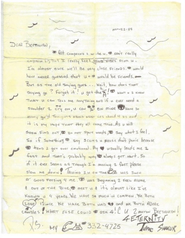 Tupac love letter