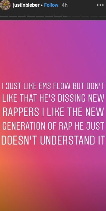 Justin Bieber Critiques Eminem's 2K19 Hip Hop Awareness