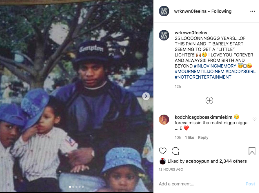 Eazy-E's Daughter Mourns Late N.W.A Legend On 25th Anniversary Of His Death