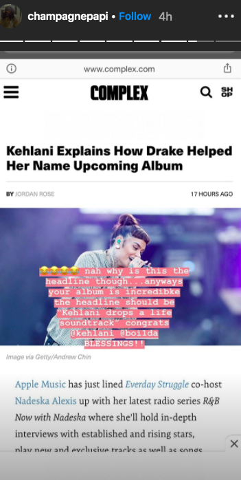 Drake Pretends He Doesn’t Know Why His Name Is In A Kehlani Headline