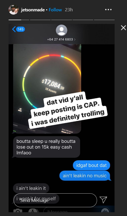 DaBaby Producer Jetsonmade Denies Selling Playboi Carti's Unreleased Music For Bitcoin