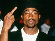 Tupac giving the finger