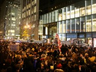 Thousands protest Donald Trump's presidency