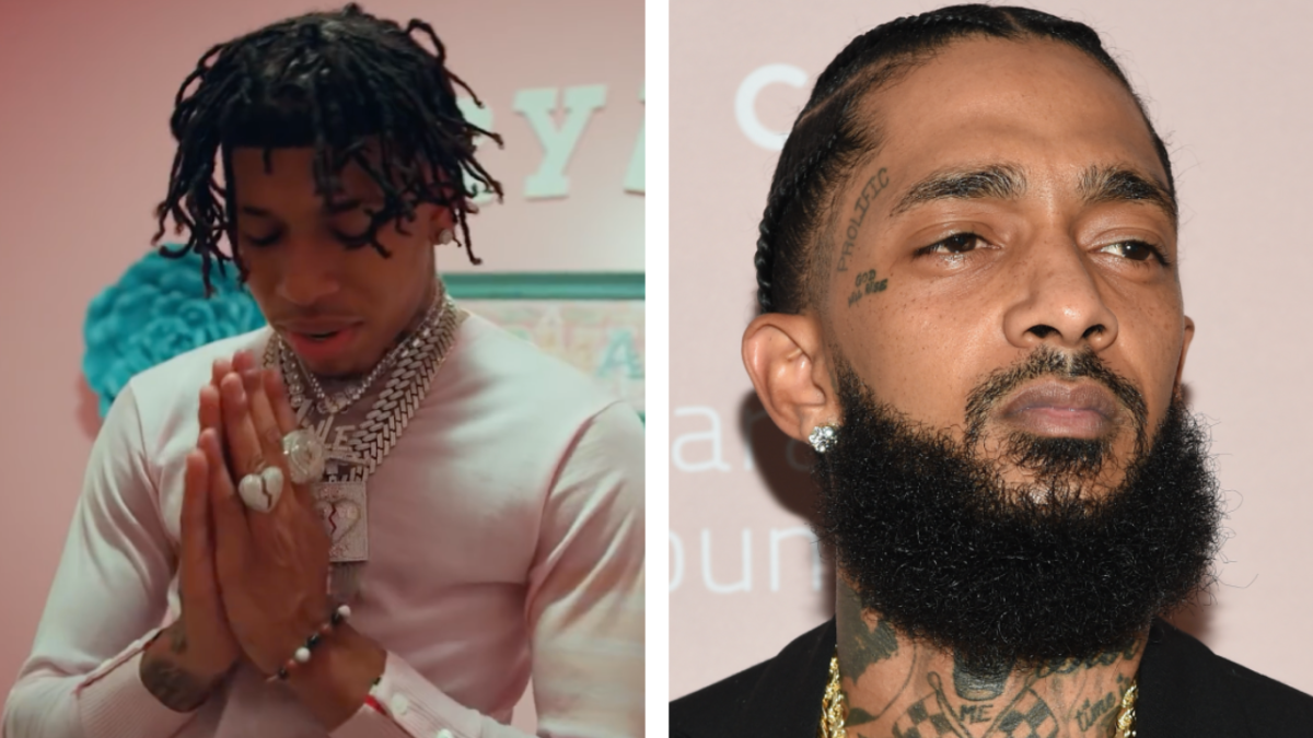 NLE Choppa Pays Tribute To Nipsey Hussle With Leg Tattoo