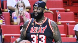 Rick Ross Grabs His '1st NBA Rebound' During Miami Heat Playoff Game: 'I'm Coming Off The Bench!'