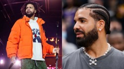 Drake Shows Love To J. Cole At Scarborough Shooting Stars Basketball Game