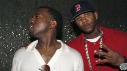 Kanye West and The Game during Kanye West Hosts G.O.O.D Music Pre Vma Party