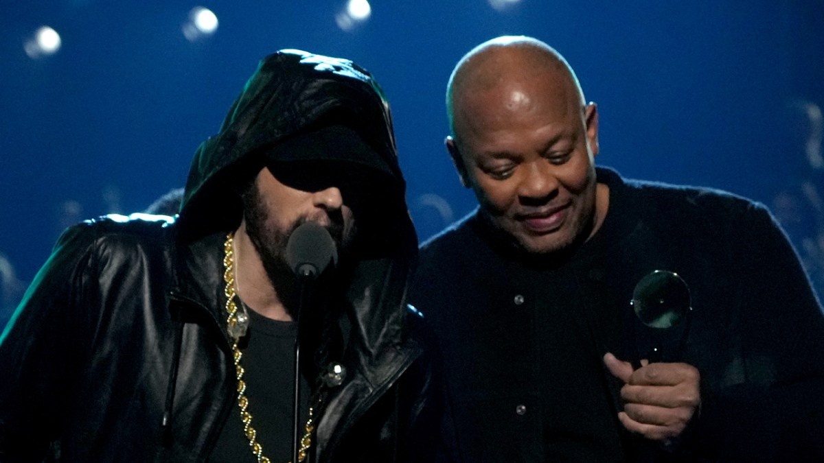 Eminem Inducted Into Rock & Roll Hall Of Fame By Dr. Dre