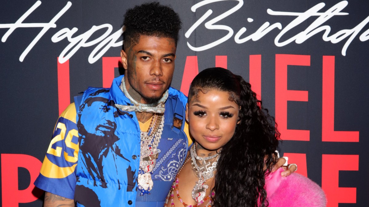 Blueface Dons Blue Wig While Trolling Chrisean Rock